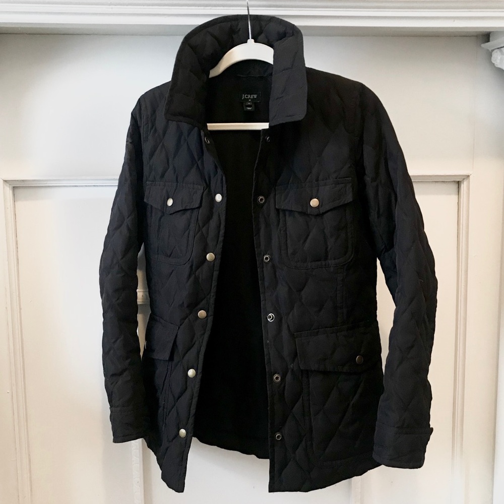 J. Crew Women’s Black Quilted Down Field Jacket